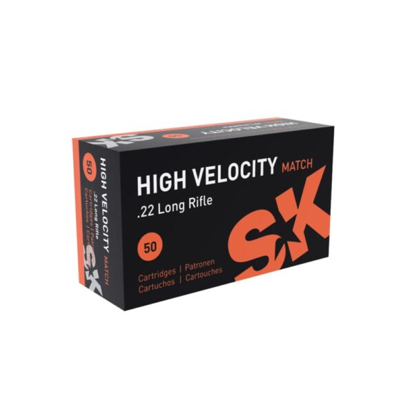 SK High Velocity Match Rimfire Ammunition .22 LR 40gr 1263 fps 50/ct - Precision Shot Firearms