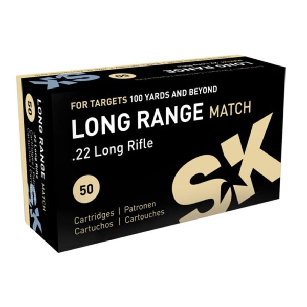 SK Long Range Match Rimfire Ammunition .22 LR 40 gr LRN 1106 fps 50/ct - Precision Shot Firearms