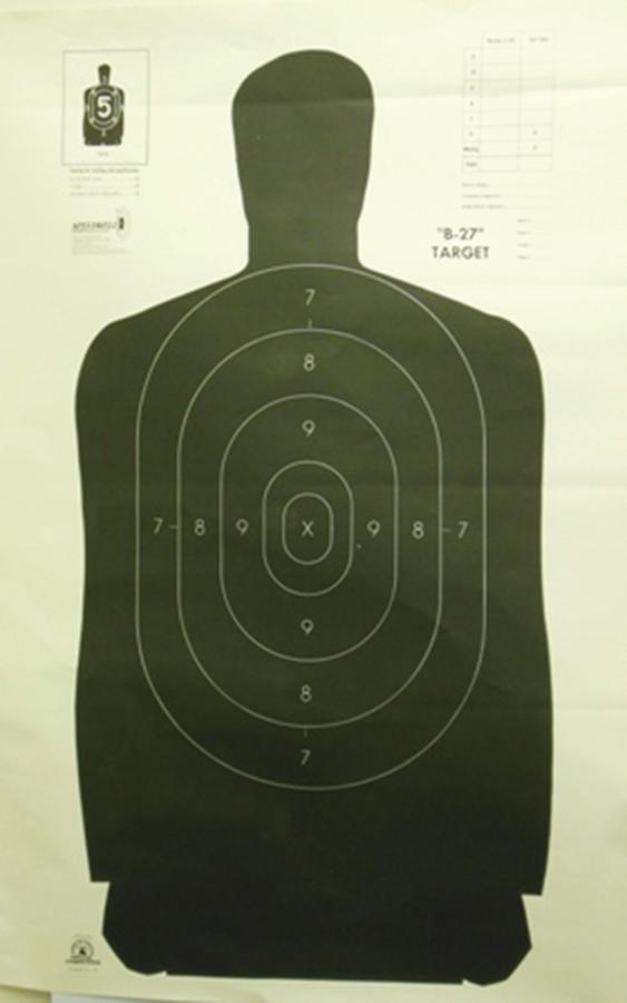 Speedwell Official NRA Police Qualification Silhouette Police Silhouette - Black - 50 yd. 24" X 45" 100/Pack - Precision Shot Firearms