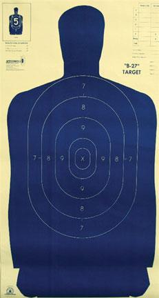 Speedwell Official NRA Police Qualification Silhouette Police Silhouette - Blue 50 yd. 100/Pack - Precision Shot Firearms