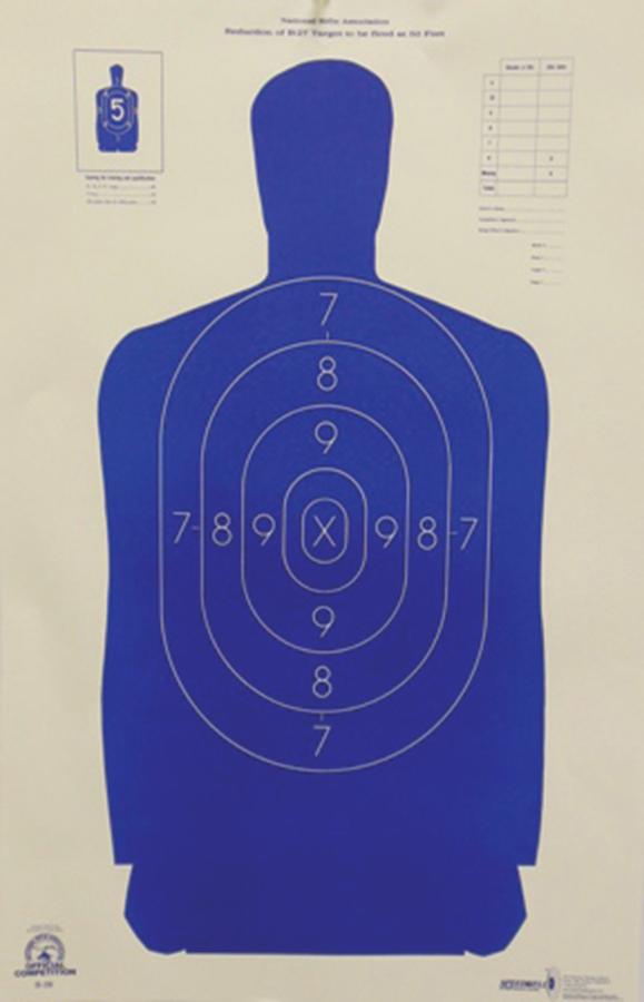 Speedwell Official NRA Police Qualification Silhouette Police Silhouette Reduced 50 ft. 14" X 21.5" - Precision Shot Firearms