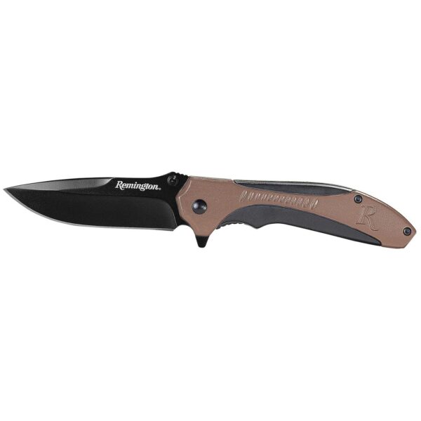 Remington Sportsman Folding Knife Drop Point Blade Tan and Black - Precision Shot Firearms
