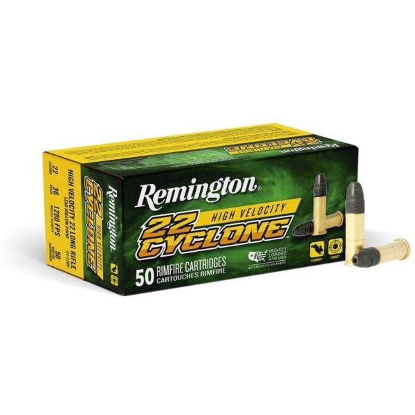 Remington Cyclone HP Rimfire Ammo .22 LR 36 gr 1280 fps 50/ct - Precision Shot Firearms