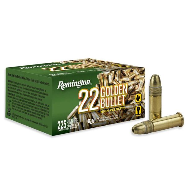 Remington Golden Bullet Rimfire Ammunition .22 LR 36 gr. HP 1280 fps 225/ct - Precision Shot Firearms