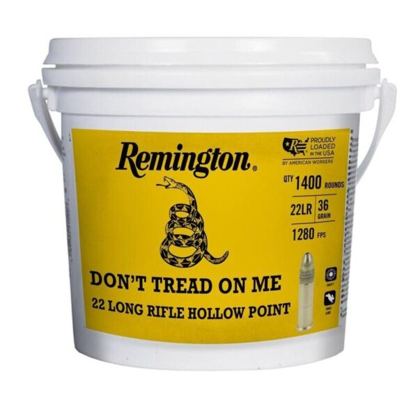 Remington Golden Bullet 250th Anniversary "Don't Tread On ME" Ammunition .22 LR 36gr HP 1280 fps 1400/ct Bucket - Precision Shot Firearms