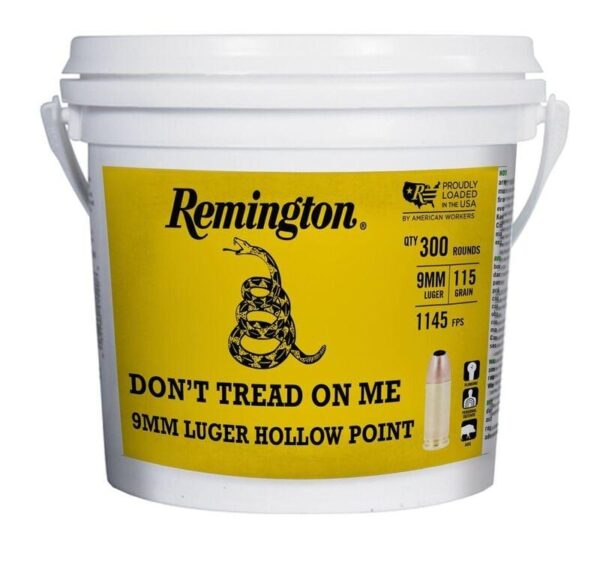 Remington UMC 250th Anniversary "Don't Tread On ME" Ammunition 9mm Luger 115gr JHP 1145 fps 300/ct - Precision Shot Firearms