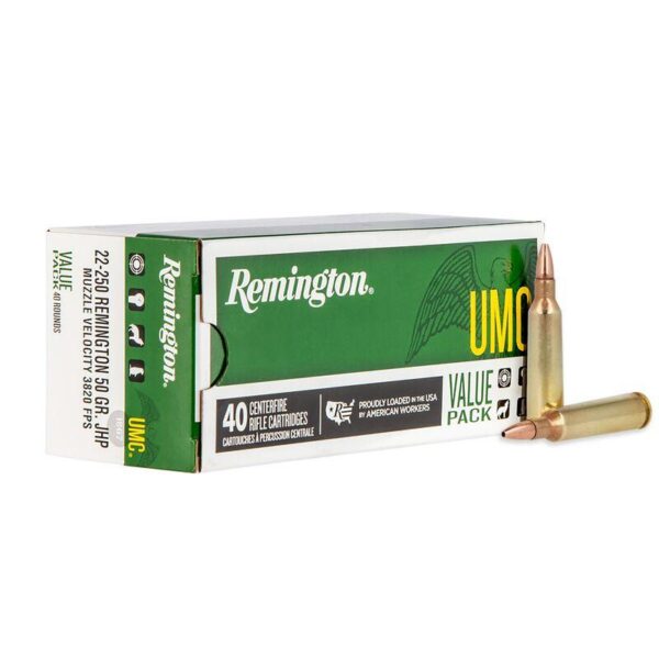 Remington UMC Rifle Ammunition .22-250 Rem 45 gr JHP 4000 fps 40/ct - Precision Shot Firearms