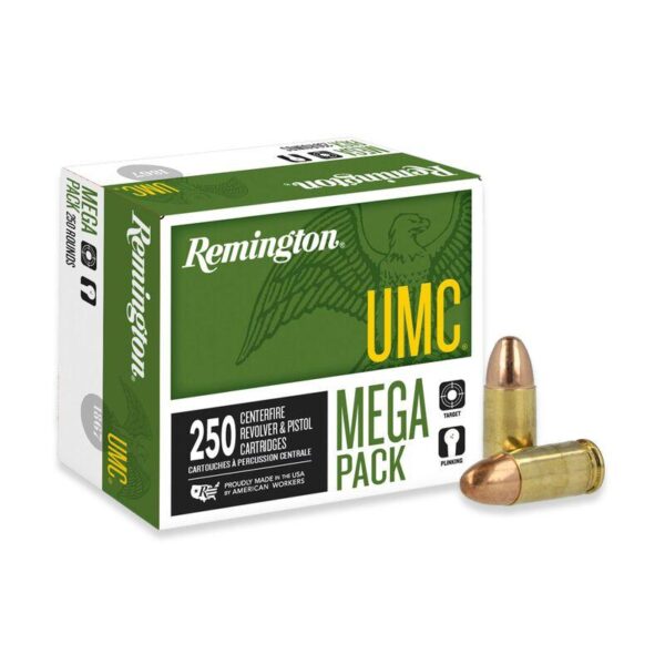 Remington UMC Handgun Ammunition 9mm Luger 115 gr. FMJ 1145 fps 250/ct - Precision Shot Firearms
