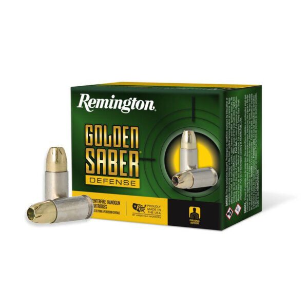 Remington Golden Saber Defense Handgun Ammunition 9mm Luger 124gr BJHP 1125 fps 20/ct - Precision Shot Firearms