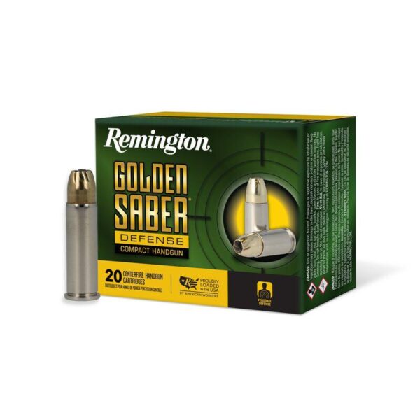 Remington Golden Saber Defense Compact Ammunition .38 Spl(+P) 125gr BJHP 895 fps 20/ct - Precision Shot Firearms