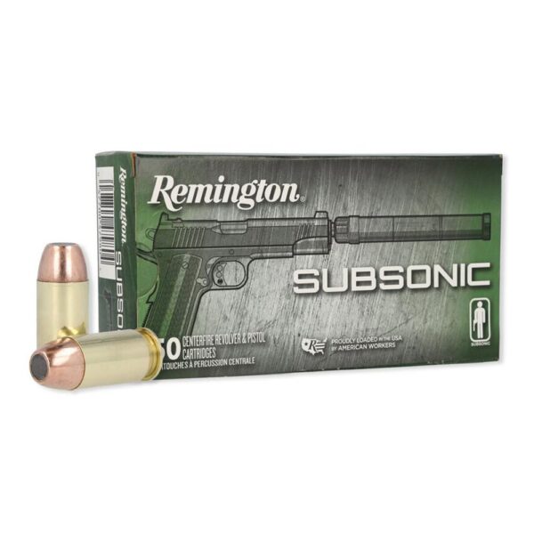 Remington Subsonic Handgun Ammunition .45 Auto 230gr FNEB 830 fps 50/ct - Precision Shot Firearms
