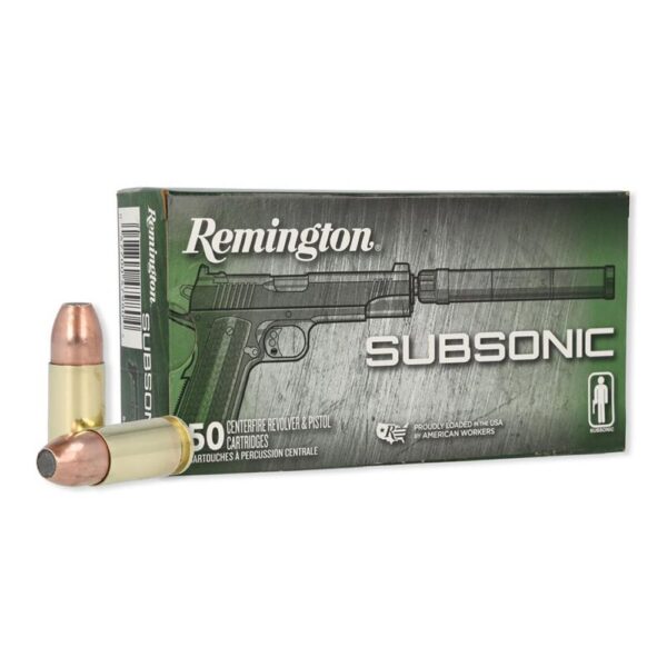 Remington Subsonic Handgun Ammunition 9mm Luger 147gr FNEB 945 fps 50/ct - Precision Shot Firearms