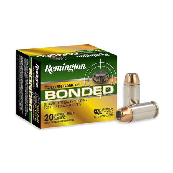 Remington Golden Saber Bonded Handgun Ammunition .40 S&W 180 gr BJHP 1015 fps 20/ct - Precision Shot Firearms