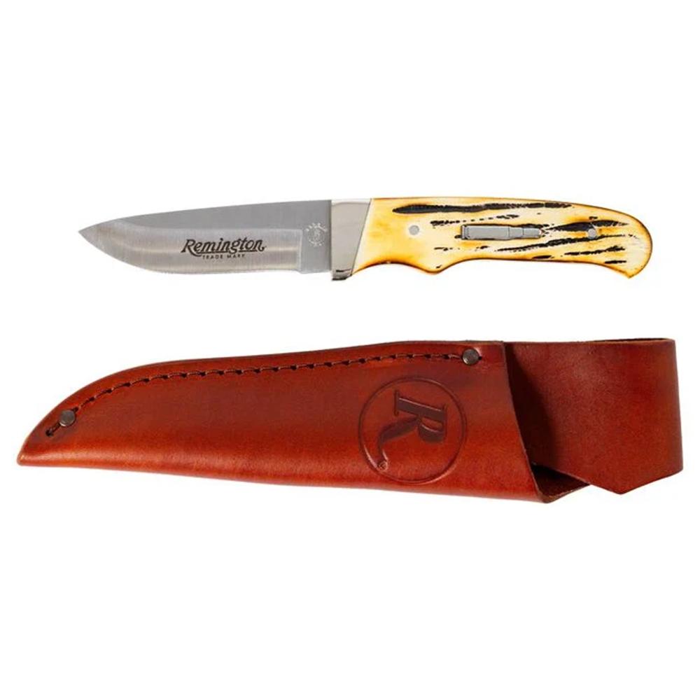 Remington 2026 Bullet Knife King of the Mountain 3-1/2" Drop Point Blade Stag Bone - Precision Shot Firearms