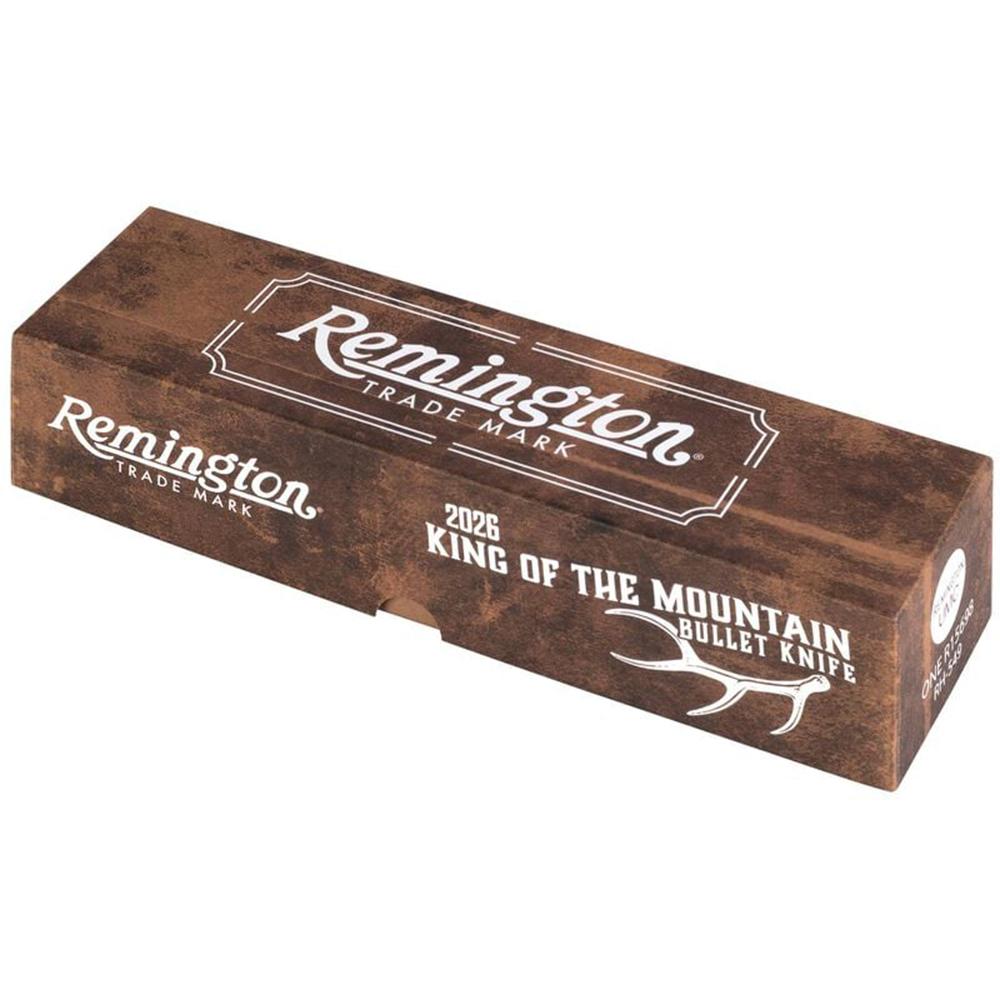 Remington 2026 Bullet Knife King of the Mountain 3-1/2" Drop Point Blade Stag Bone - Precision Shot Firearms