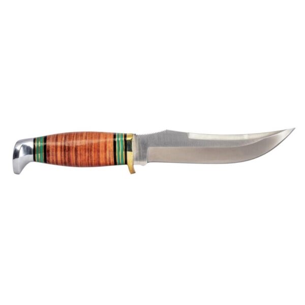 Remington Stacked Leather 10" Overall Length Fixed Blade Knife with Brown Leather Sheath - Precision Shot Firearms