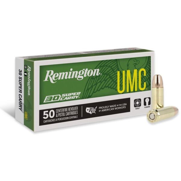 Remington UMC Handgun Ammunition .30 SC 100gr FMJ 1250 fps 50/ct - Precision Shot Firearms