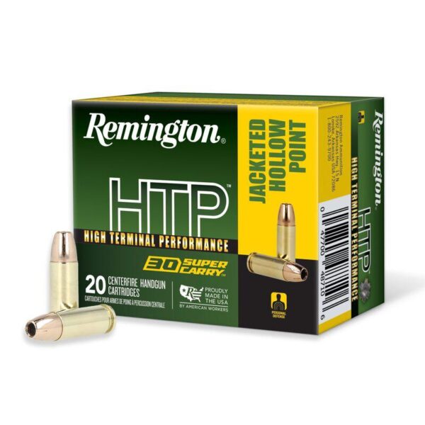 Remington HTP Handgun Ammunition .30 SC 100gr JHP 1235 fps 20/ct - Precision Shot Firearms