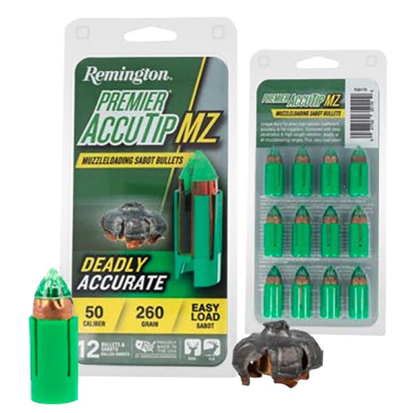 Remington .50 caliber 260gr Premier AccuTip MZ with Sabot Muzzleloader Bullets 12/ct - Precision Shot Firearms