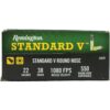 Remington Standard Velocity Rimfire Ammunition .22LR 36gr LRN 1080 fps 550/ct - Precision Shot Firearms