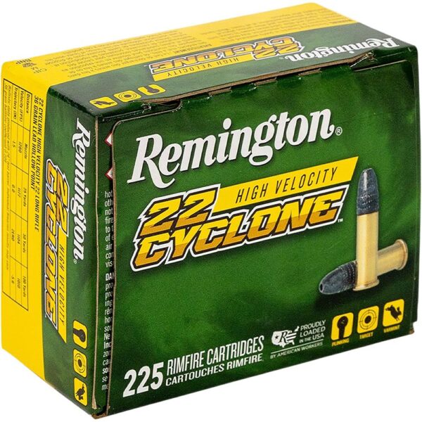 Remington 22 Cyclone Rimfire Ammunition .22 LR 36gr Lead HP 1280 fps 225/ct - Precision Shot Firearms