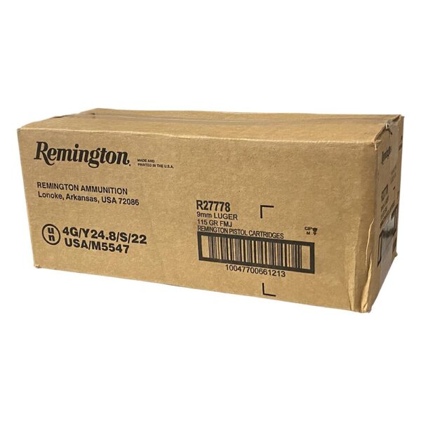 Remington Range Handgun Ammo 9mm Luger 115gr FMJ 1145 fps 1000/ct Case (20-50ct Boxes) - Precision Shot Firearms