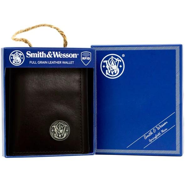 Rugged Rare S&W Tri Fold Wallet Brown - Precision Shot Firearms