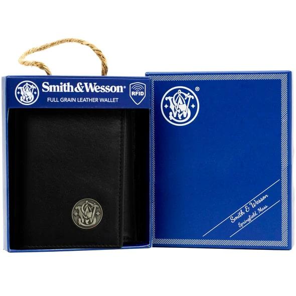 Rugged Rare Smith & Wesson Tri-Fold Wallet Black - Precision Shot Firearms