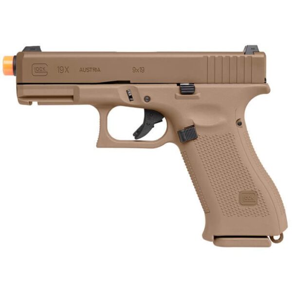 Umarex GLOCK? 19X Gen5 Blowback Airgun Pistol - Coyote Airsoft 6mm BB - Precision Shot Firearms