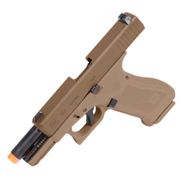 Umarex GLOCK? 19X Gen5 Blowback Airgun Pistol - Coyote Airsoft 6mm BB - Precision Shot Firearms