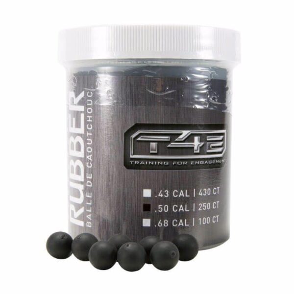 Umarex T4E Rubberball .50 Cal Ammo 250/Ct - Black - Precision Shot Firearms