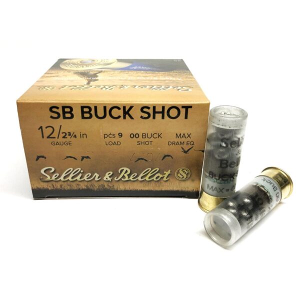 Sellier & Bellot Shotshells 12 ga 2-3/4" 9 plts 1214 fps #00 25/ct - Precision Shot Firearms