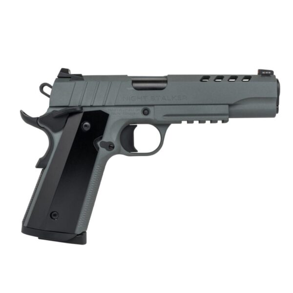 SDS Imports Tisas 1911 Nightstalker 9 Handgun 9mm Luger 9rd Magazines (2) 5" Barrel Grey with Black Grips - Precision Shot Firearms