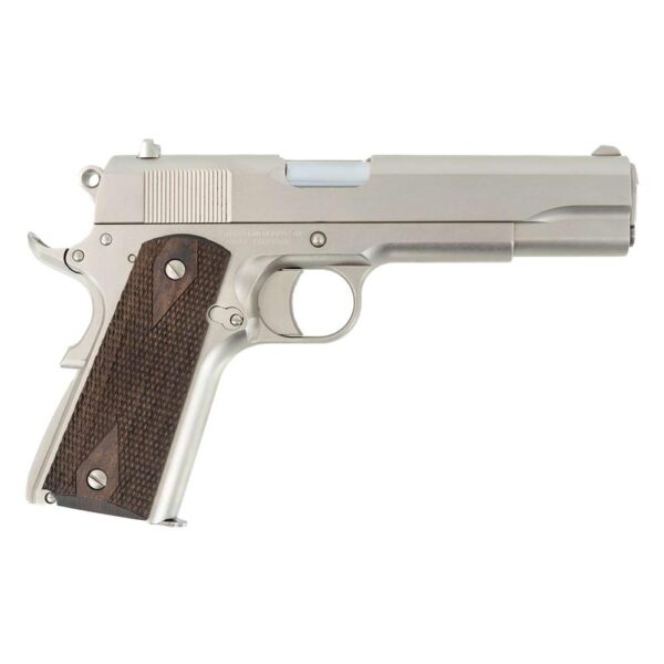 SDS Imports 1911 A1 Stakeout Handgun 9mm Luger/.38 Super Combo 9rd Magazine 5" Barrel Nickel with Walnut Grips - Precision Shot Firearms