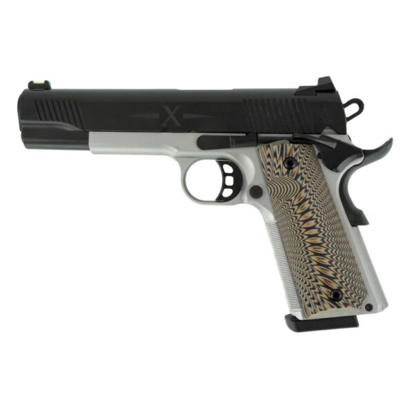 SDS Imports Tisas 1911 D10 FO Handgun 10mm 8rd Magazines (2) 5" Barrel Black Slide with Stainless Steel Frame - Precision Shot Firearms