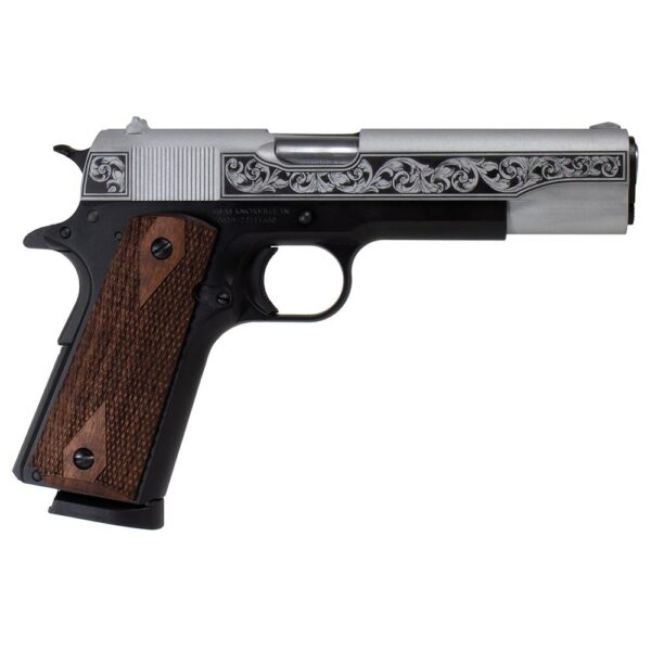 SDS Imports Tisas "Two Tone Filigree Stainless" 1911 A1 Service 45 Handgun .45 ACP 8rd Magazine 5" Barrel - Precision Shot Firearms