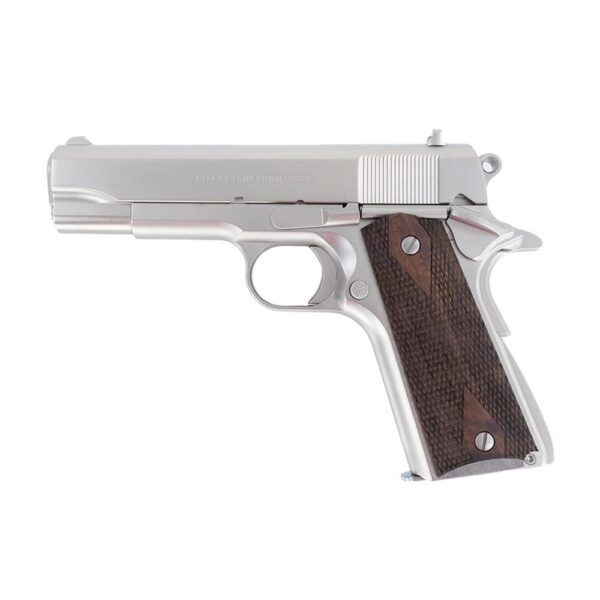 Tisas 1911 Tank Commander Handgun 9mm Luger 9rd Magazines (2) 4.25" Barrel Nickel - Precision Shot Firearms