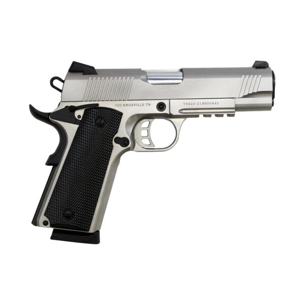 SDS Imports Tisas 1911 Carry SS45R Handgun .45 ACP 8rd Magazine 4.25" Barrel Stainless Steel w/Rail - Precision Shot Firearms