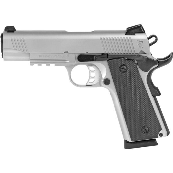 SDS Imports Tisas 1911 Carry SS45R Handgun .45 ACP 8rd Magazine 4.25" Barrel Stainless Steel w/Rail - Precision Shot Firearms