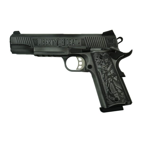 SDS Imports Tisas Exclusive "Liberty or Death" 1911 Duty SS45R Handgun .45 ACP 8rd Magazine 5" Barrel Stainless Steel w/Rail - Precision Shot Firearms