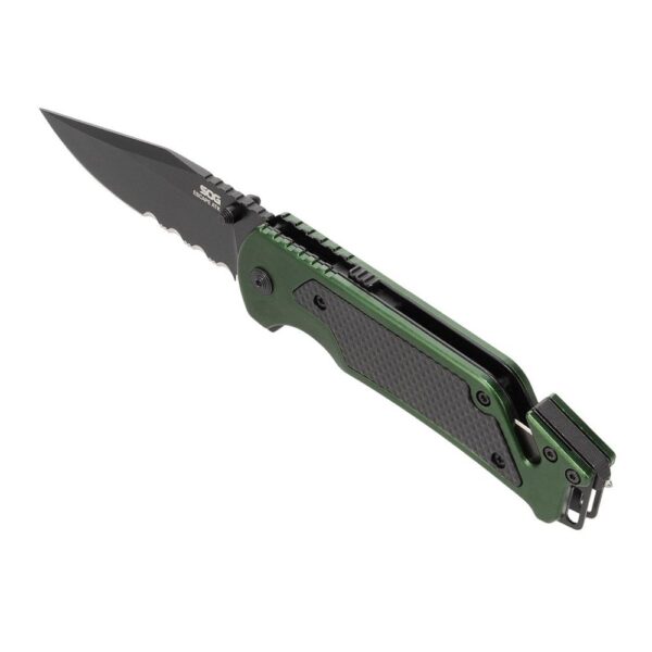 SOG Knives Escape 2.0 Folding Knife 3-2/5" Semi Serrated Clip Point Blade OD Green Blister - Precision Shot Firearms