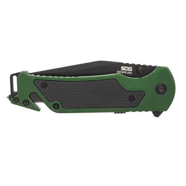SOG Knives Escape 2.0 Folding Knife 3-2/5" Semi Serrated Clip Point Blade OD Green Blister - Precision Shot Firearms