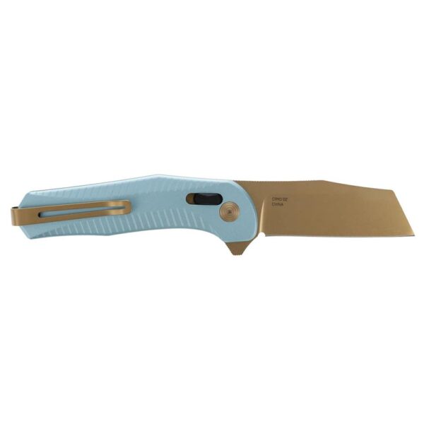 SOG Knives Diverge XR Folding Knife 3" Sheepsfoot Blade Gold and Light Blue Blister Pack - Precision Shot Firearms