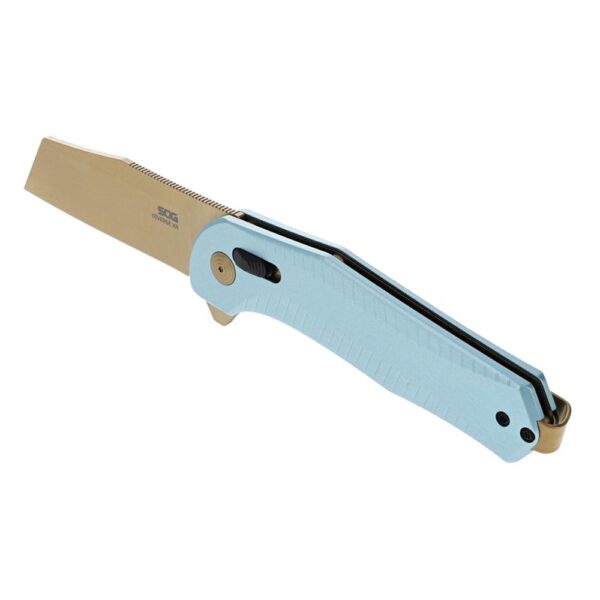 SOG Knives Diverge XR Folding Knife 3" Sheepsfoot Blade Gold and Light Blue Blister Pack - Precision Shot Firearms