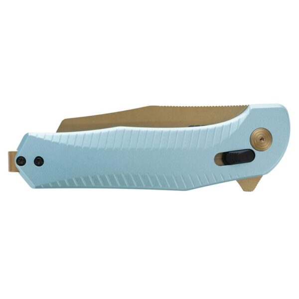 SOG Knives Diverge XR Folding Knife 3" Sheepsfoot Blade Gold and Light Blue Blister Pack - Precision Shot Firearms