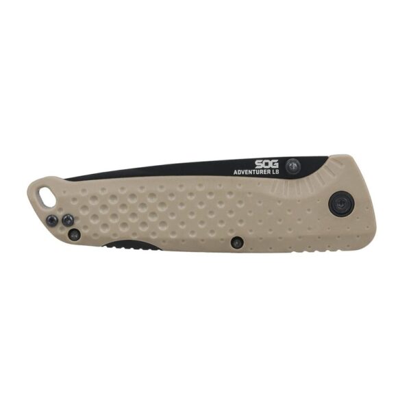 SOG Knives Adventurer LB Folding Knife 3" Drop Point Blade FDE - Precision Shot Firearms