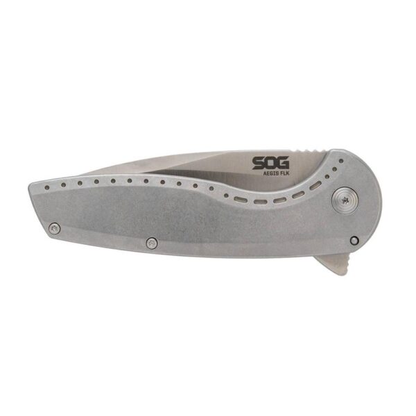 SOG Knives Aegis FLK 2.0 Folding Knife 3-1/4" Drop Point Blade Silver Blister - Precision Shot Firearms