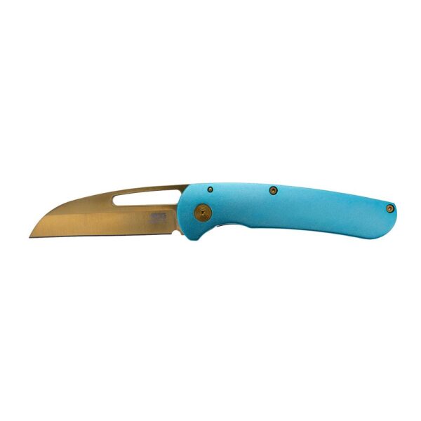 SOG Knives Escape FL Folding Knife 3" Sheepsfoot Blade Blue Gold - Precision Shot Firearms