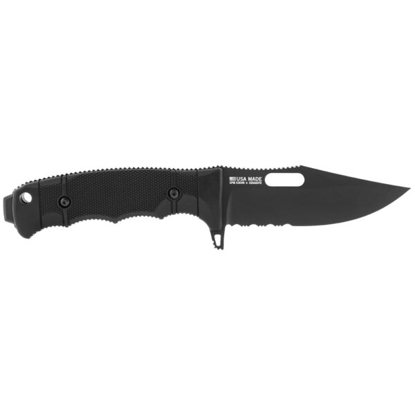 SOG SEAL FX Clip Point Knife 4.30" Blade Partially Serrated Black - Precision Shot Firearms