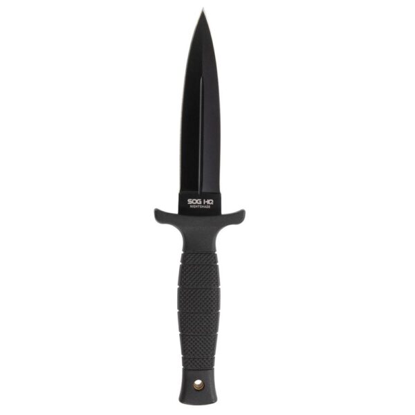 SOG Knives Nightshade Fixed Knife 4-3/4" Spear Point Blade Black - Precision Shot Firearms